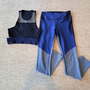 Outdoor Voices Colorblock Crop Top Bra & Leggings Set‎ Activewear Athleisure